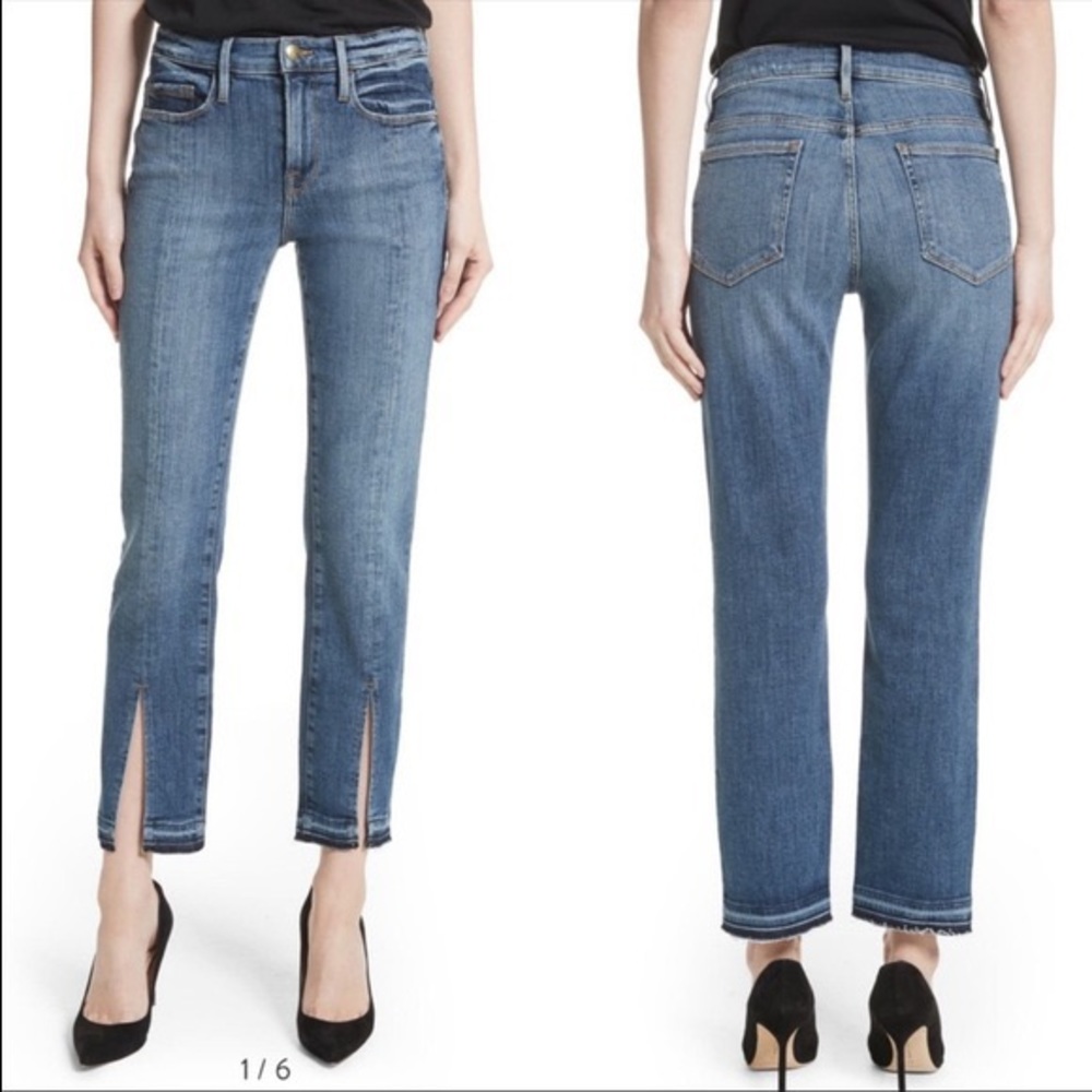 FRAME Le Nouveau Straight Front Split Raw hem 28 - Picture 3 of 15